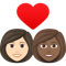 Couple with Heart- Woman- Woman- Light Skin Tone- Medium-Dark Skin Tone emoji on Emojione